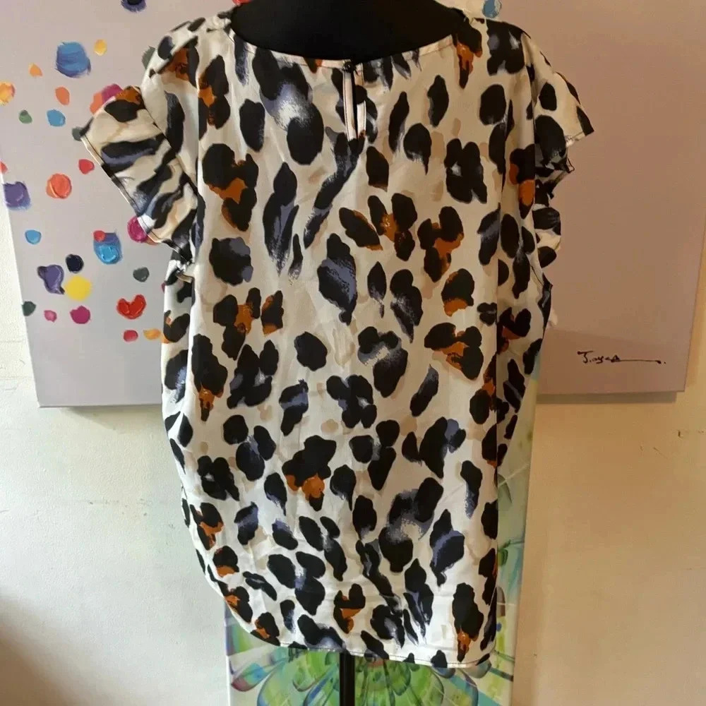 4XL-SHEIN ruffled sleeves animal print plus size top never worn.